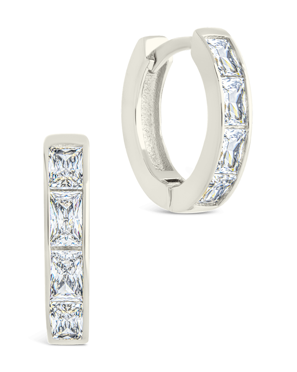 Anwen Emerald Cut CZ Hoops - Sterling Forever
