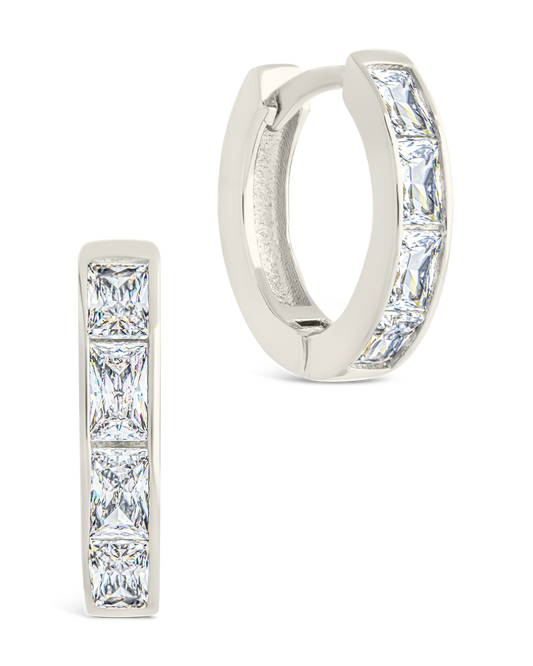 Anwen Emerald Cut CZ Hoops