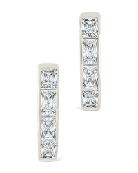 Anwen Emerald Cut CZ Hoops - Sterling Forever
