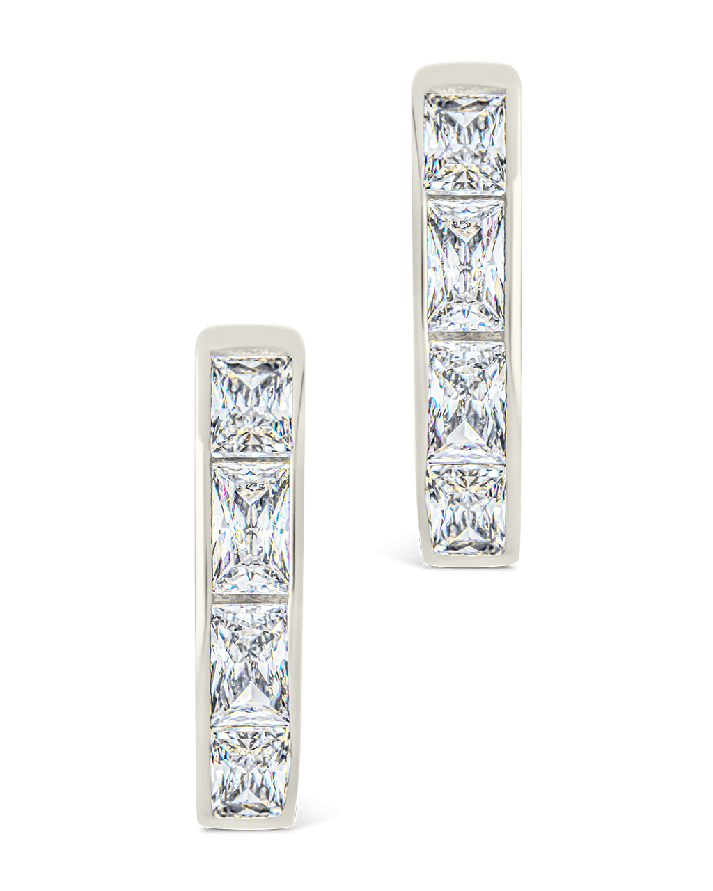 Anwen Emerald Cut CZ Hoops - Sterling Forever