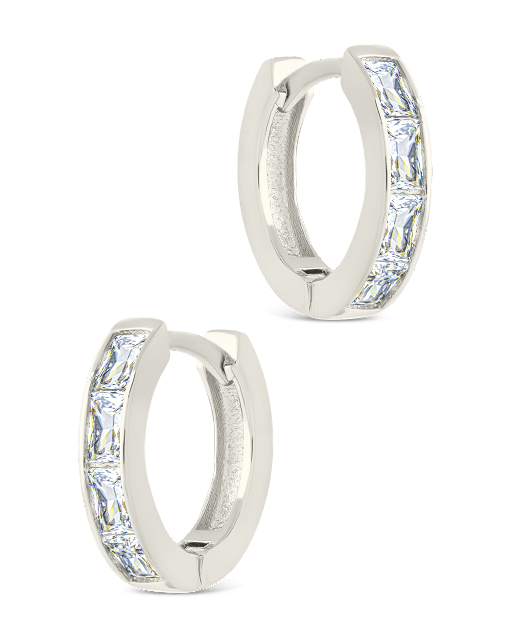 Anwen Emerald Cut CZ Hoops - Sterling Forever