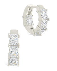 Cosima Baguette CZ Hoops - Sterling Forever