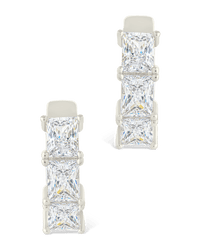 Cosima Baguette CZ Hoops - Sterling Forever