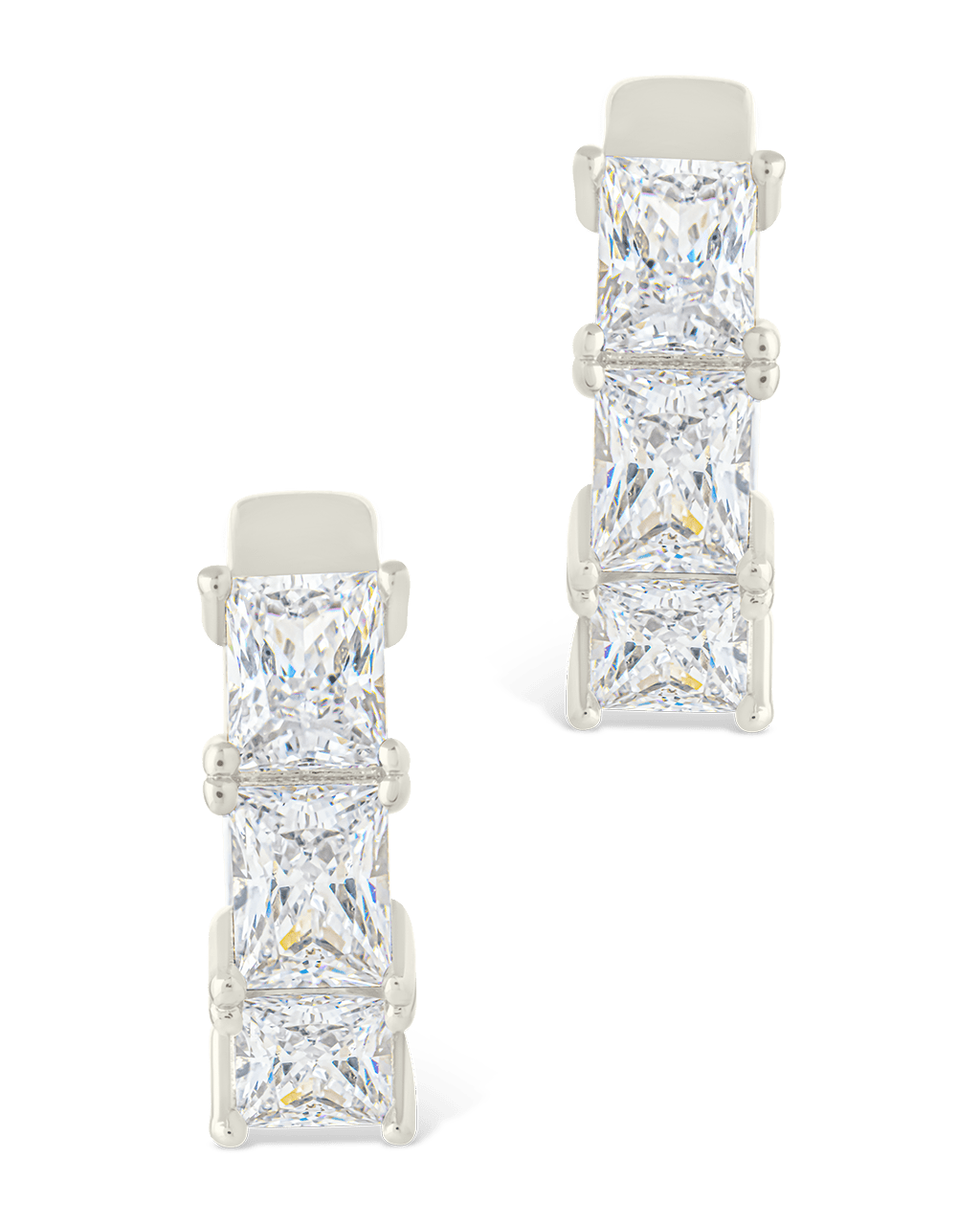 Cosima Baguette CZ Hoops - Sterling Forever