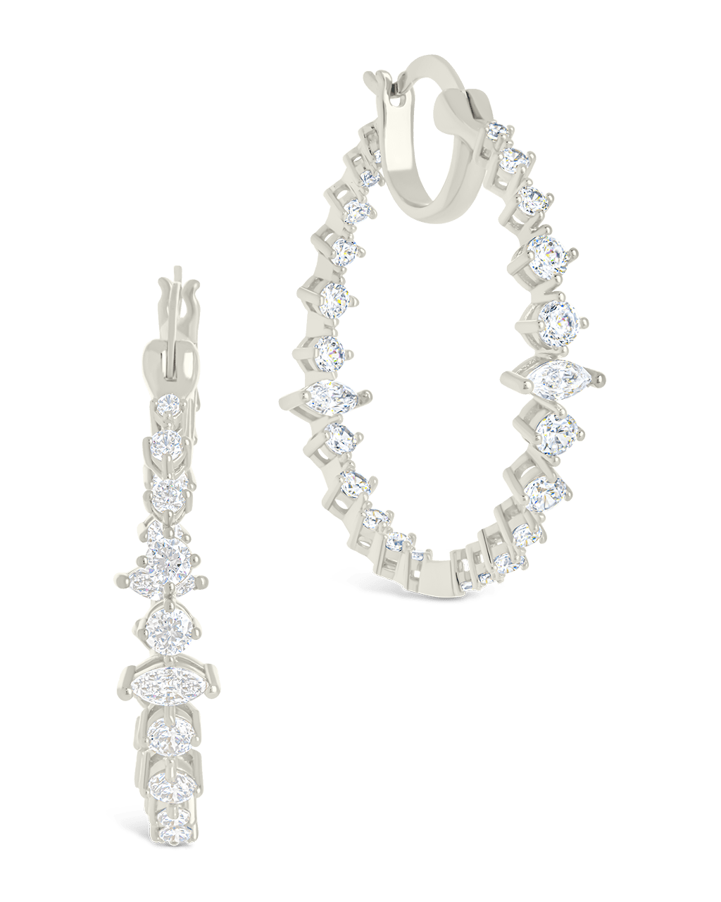 Aaliyah CZ Hoop Earrings - Sterling Forever
