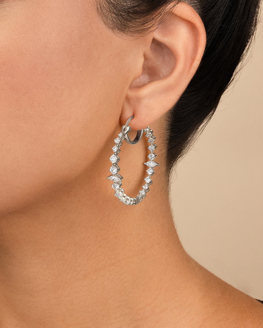 Aaliyah CZ Hoop Earrings
