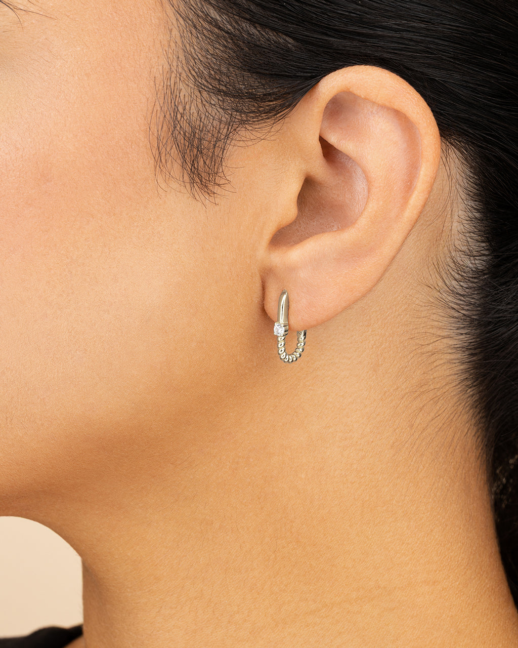 Anna Textured Oval Hoop Earrings