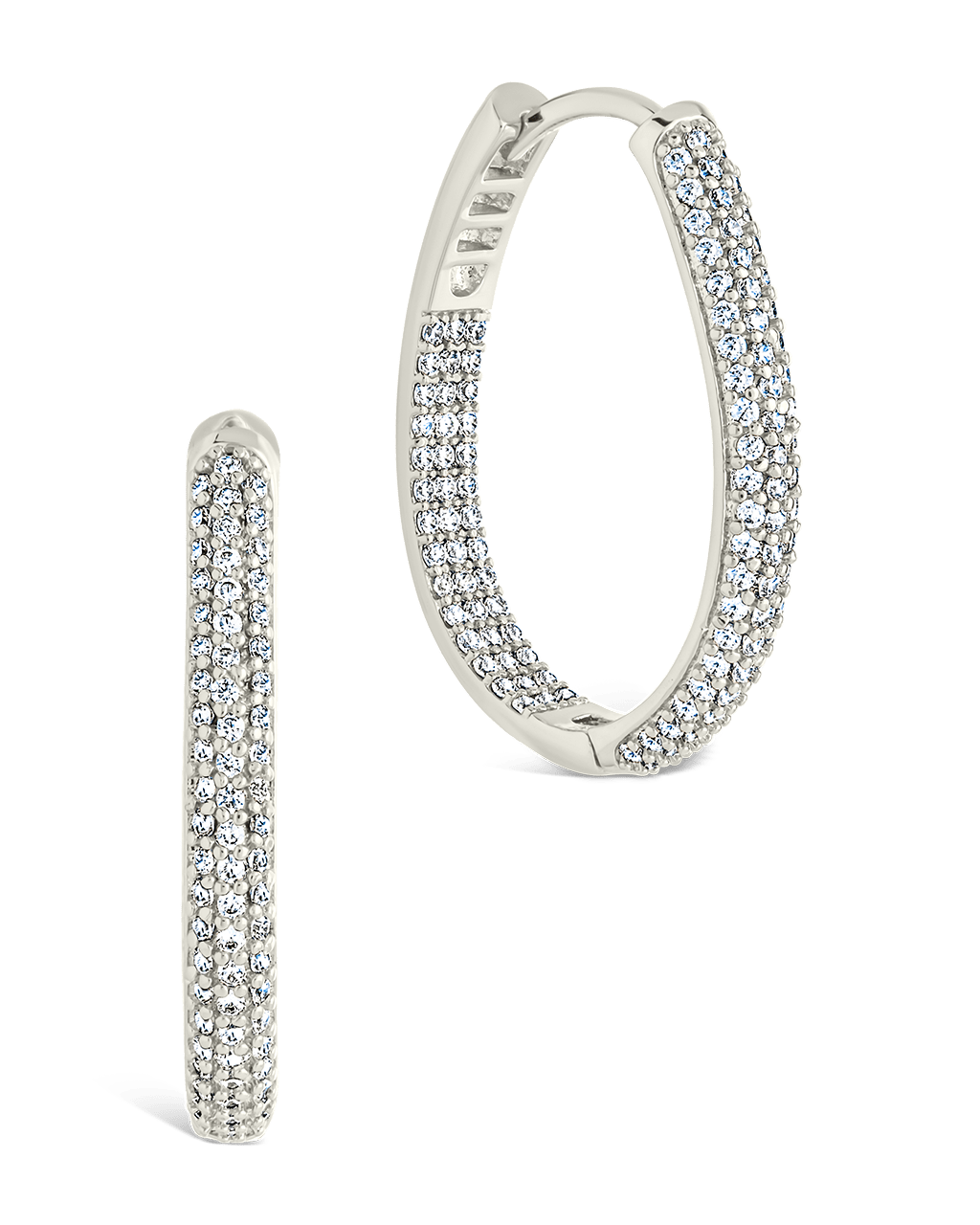 Melba Pave CZ Hoops - Sterling Forever