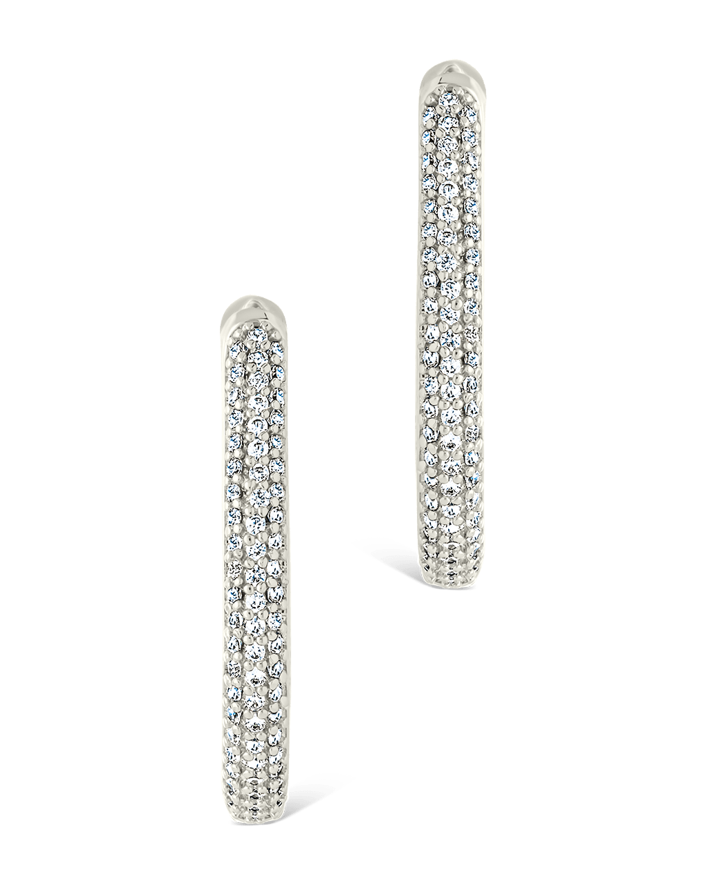 Melba Pave CZ Hoops - Sterling Forever