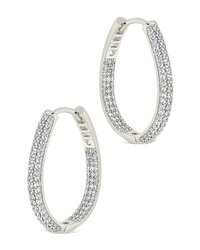 Melba Pave CZ Hoops - Sterling Forever