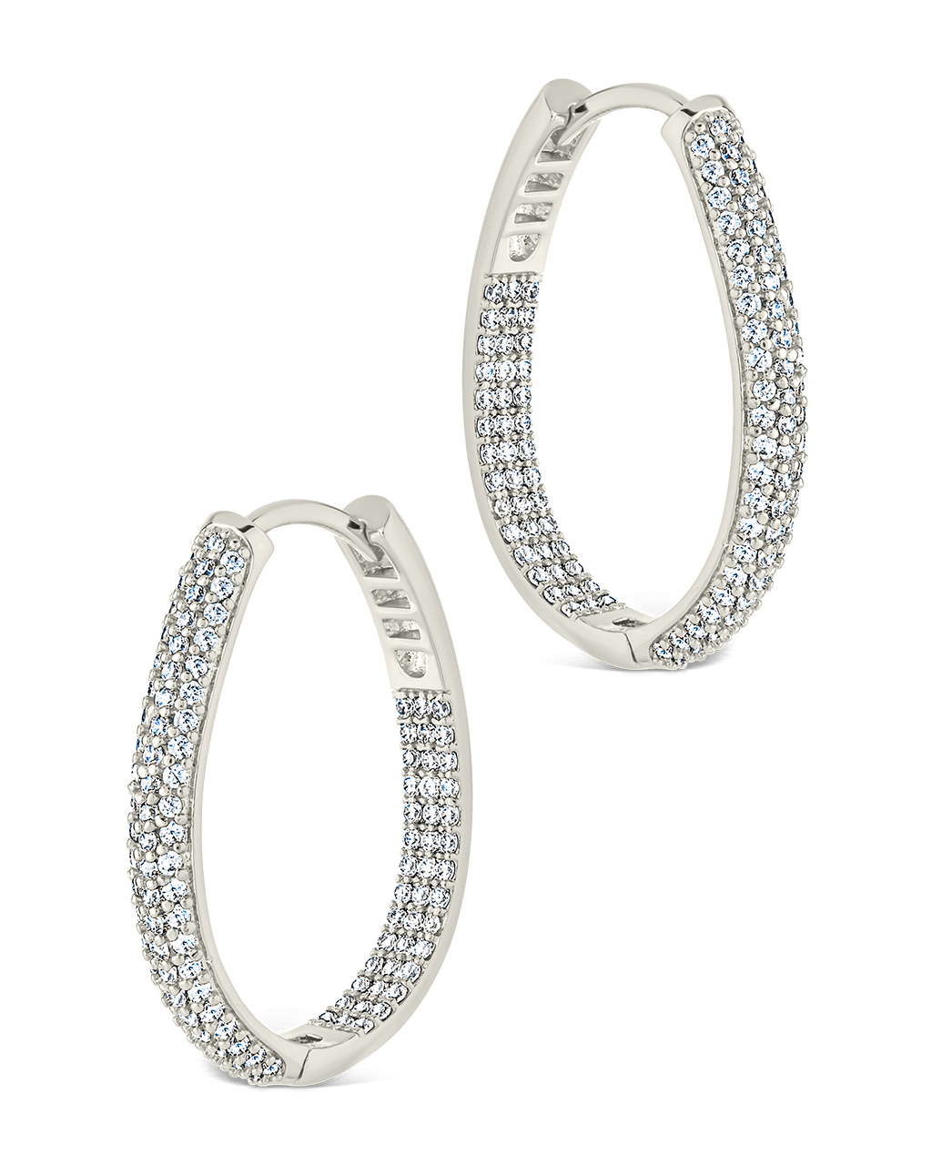 Melba Pave CZ Hoops - Sterling Forever