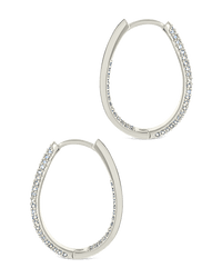 Melba Pave CZ Hoops - Sterling Forever