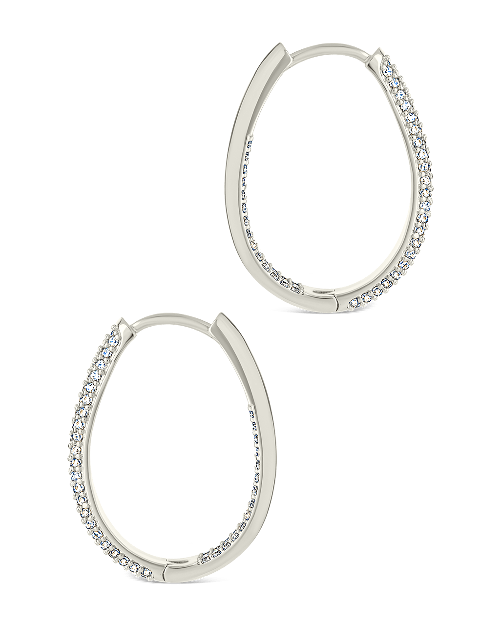 Melba Pave CZ Hoops - Sterling Forever