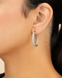 Melba Pave CZ Hoops - Sterling Forever