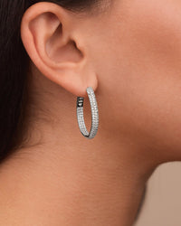 Melba Pave CZ Hoops - Sterling Forever