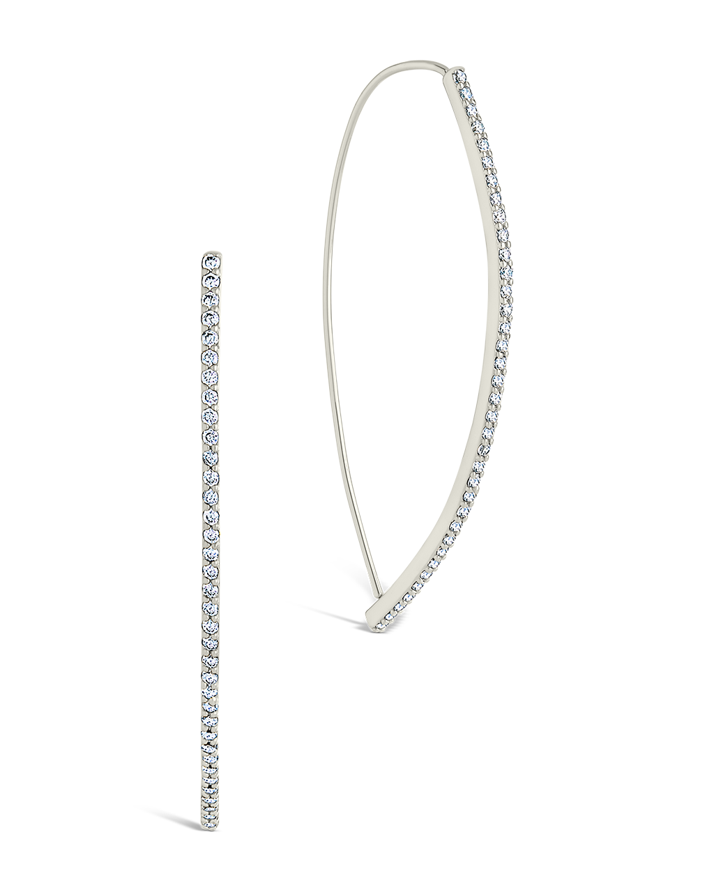 Isolde CZ Bar Threader Hoop Earring