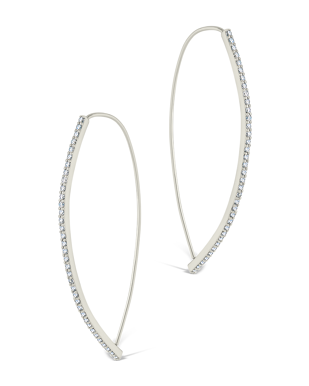 Isolde CZ Bar Threader Hoop Earring