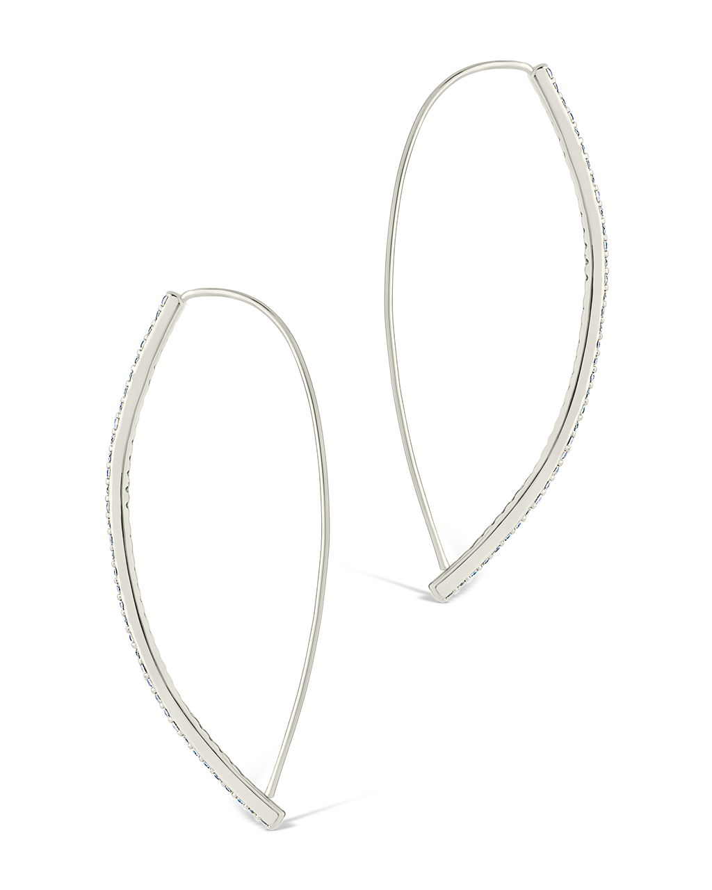 Isolde CZ Bar Threader Hoop Earring