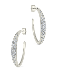 Cherise Pave CZ Hoop Earring - Sterling Forever