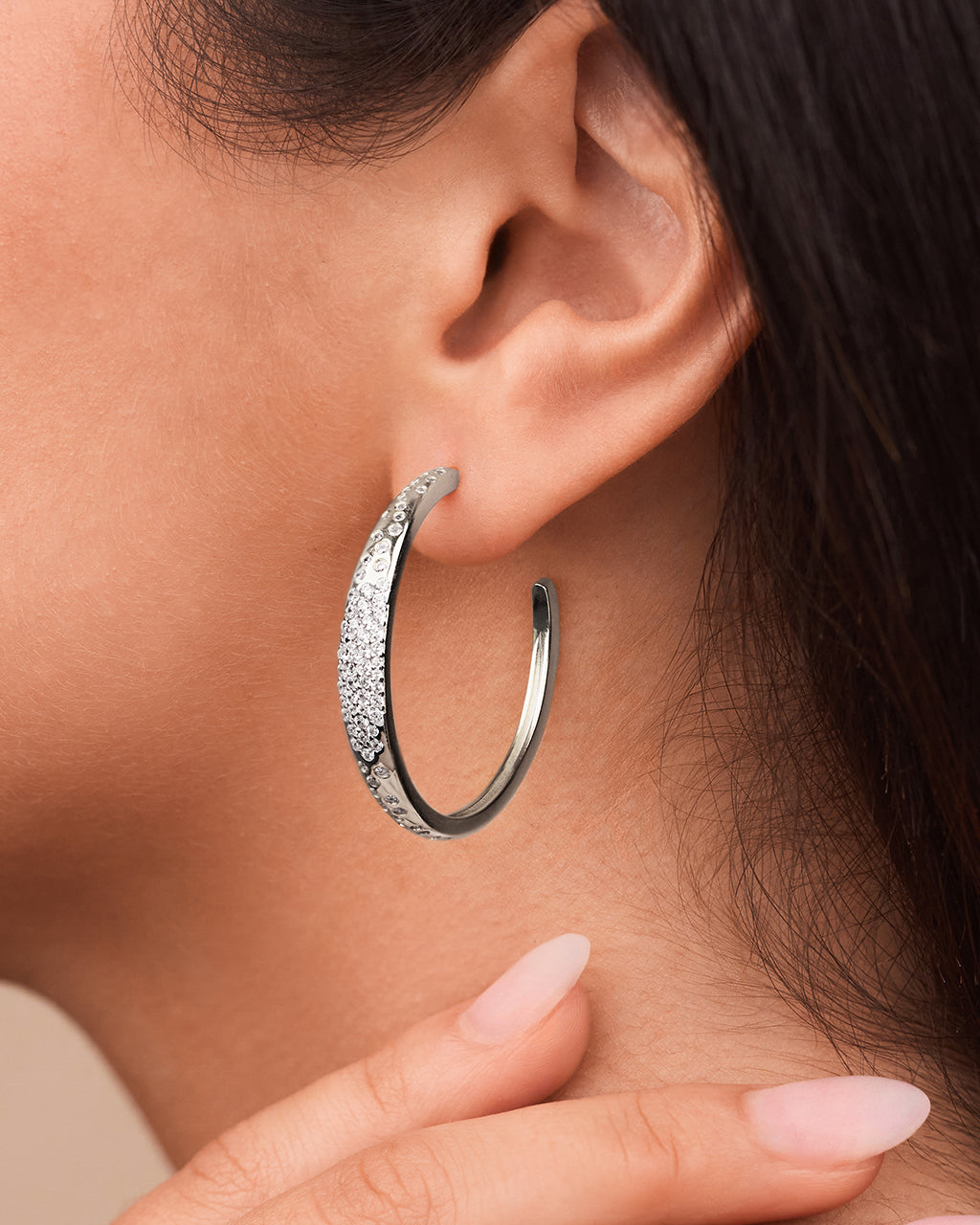Cherise Pave CZ Hoop Earring