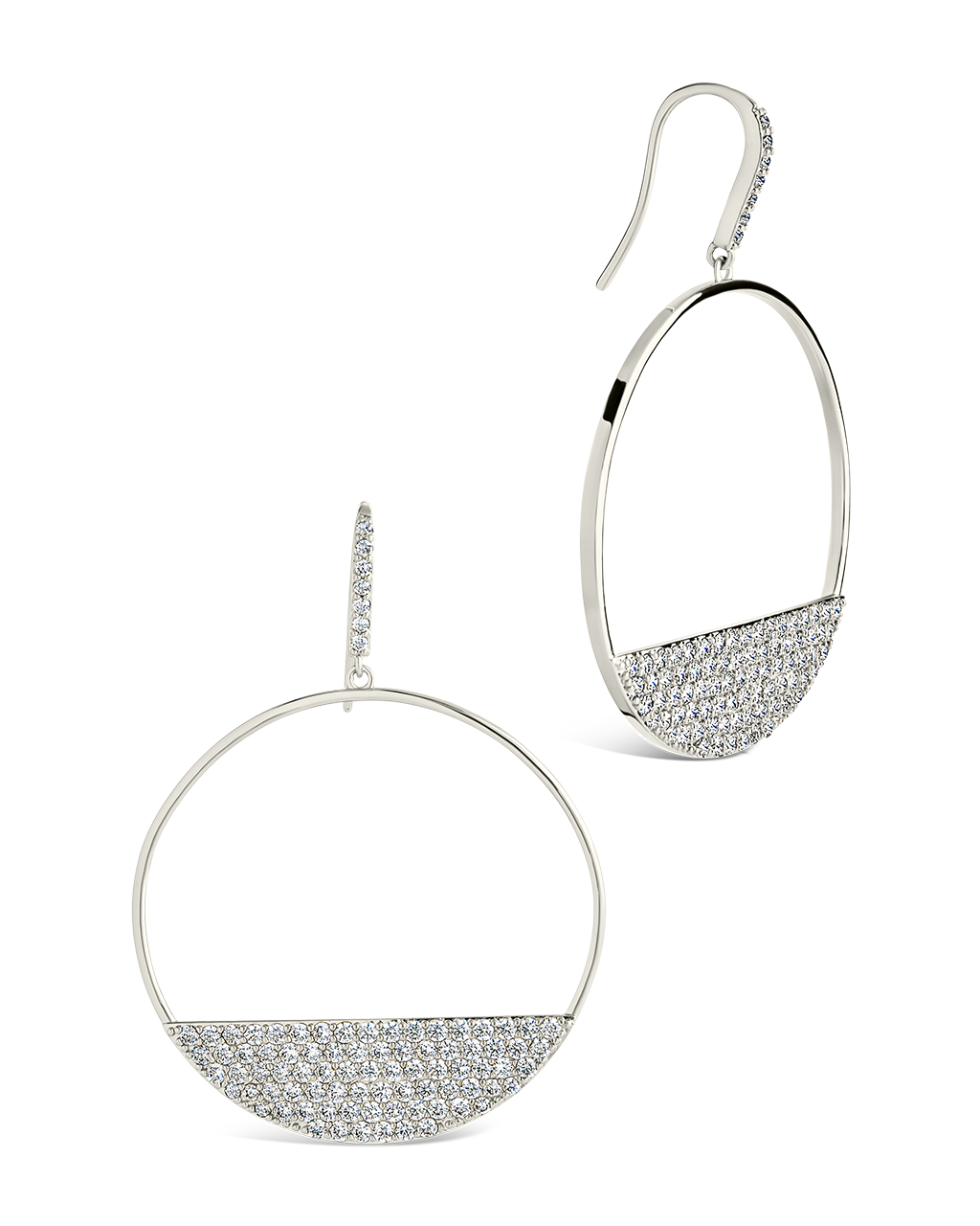 Harriet CZ Half Circle Dangle Earrings