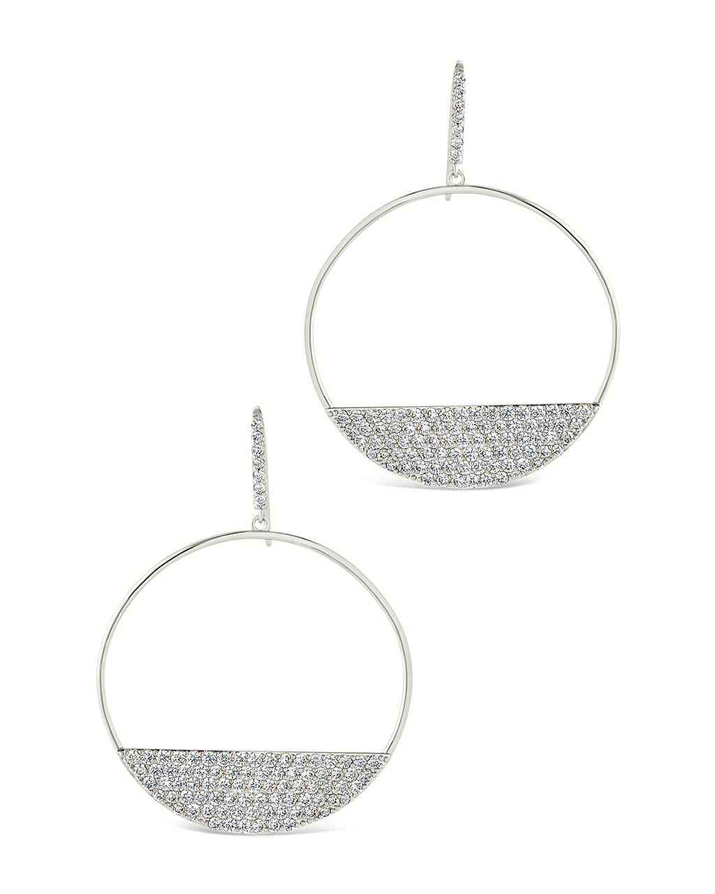 Harriet CZ Half Circle Dangle Earrings