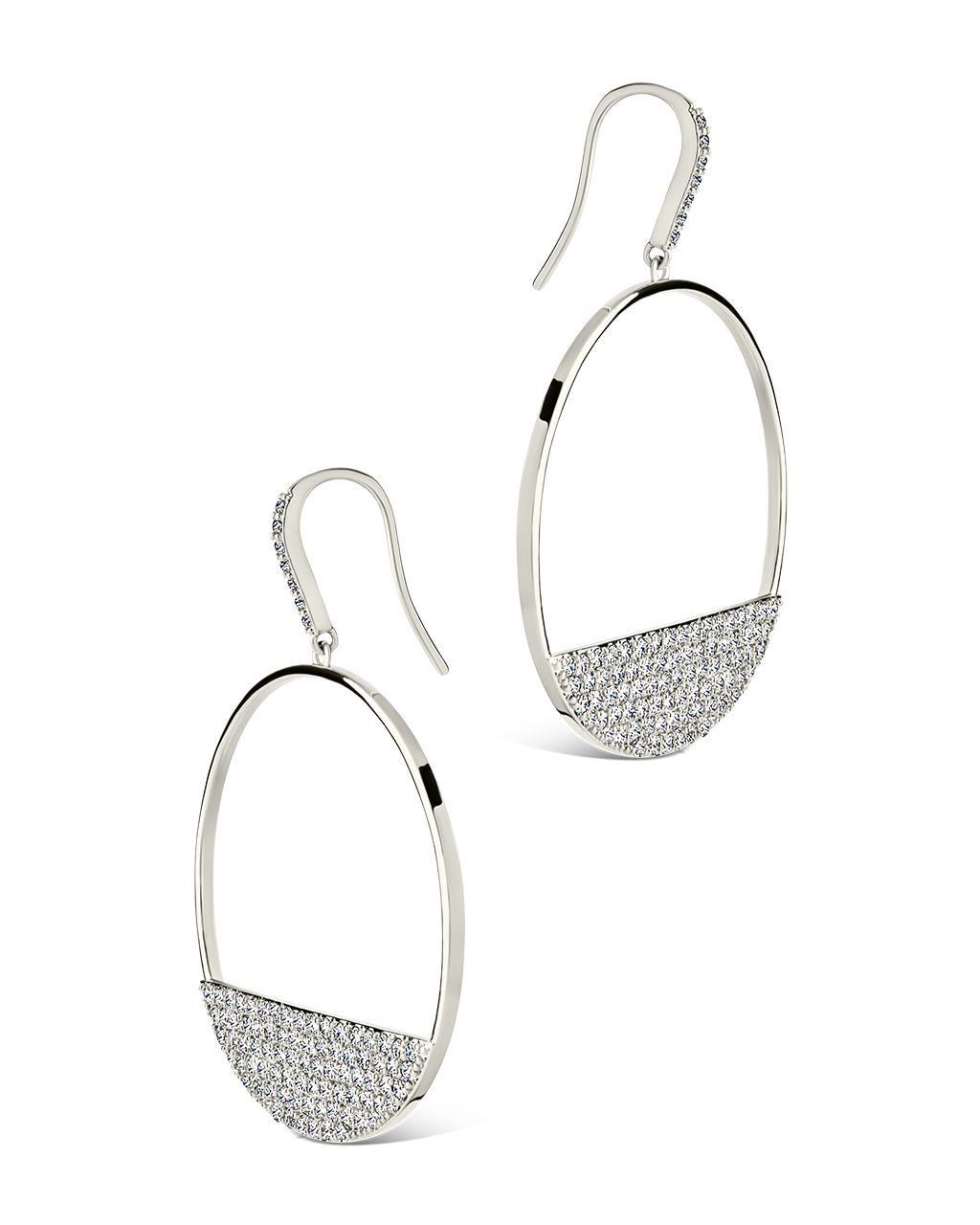 Harriet CZ Half Circle Dangle Earrings