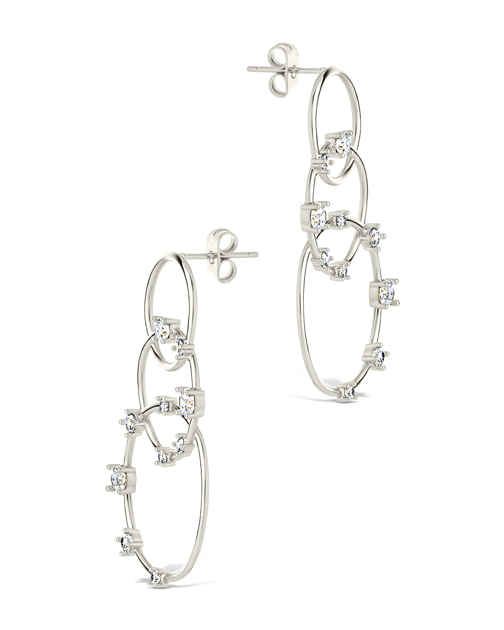 Drusilla CZ Triple Circle Drop Earrings