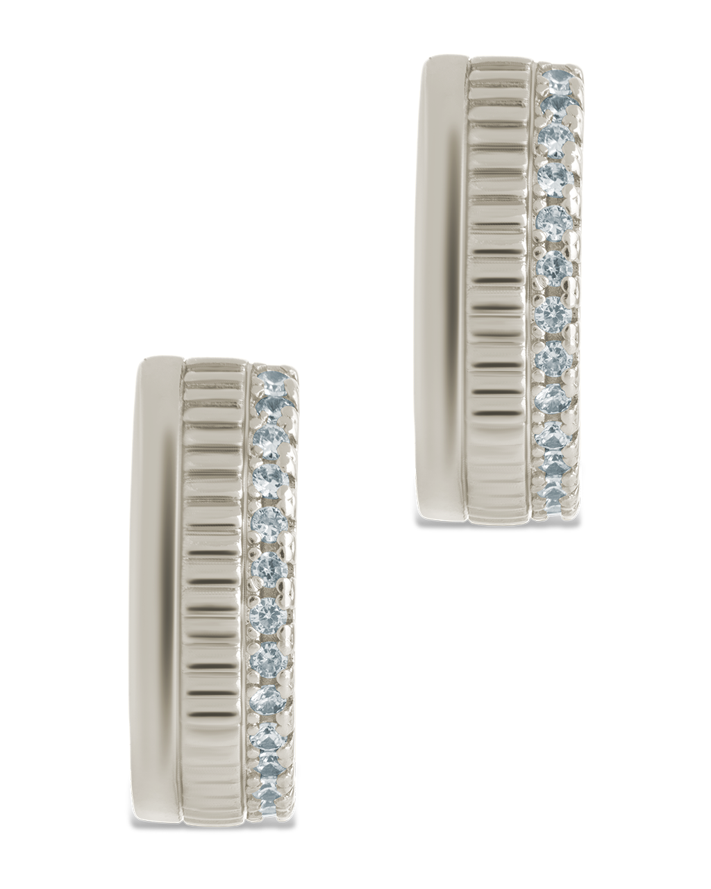 Anika CZ Textured Hoops