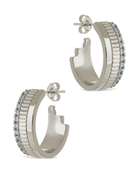 Anika CZ Textured Hoops