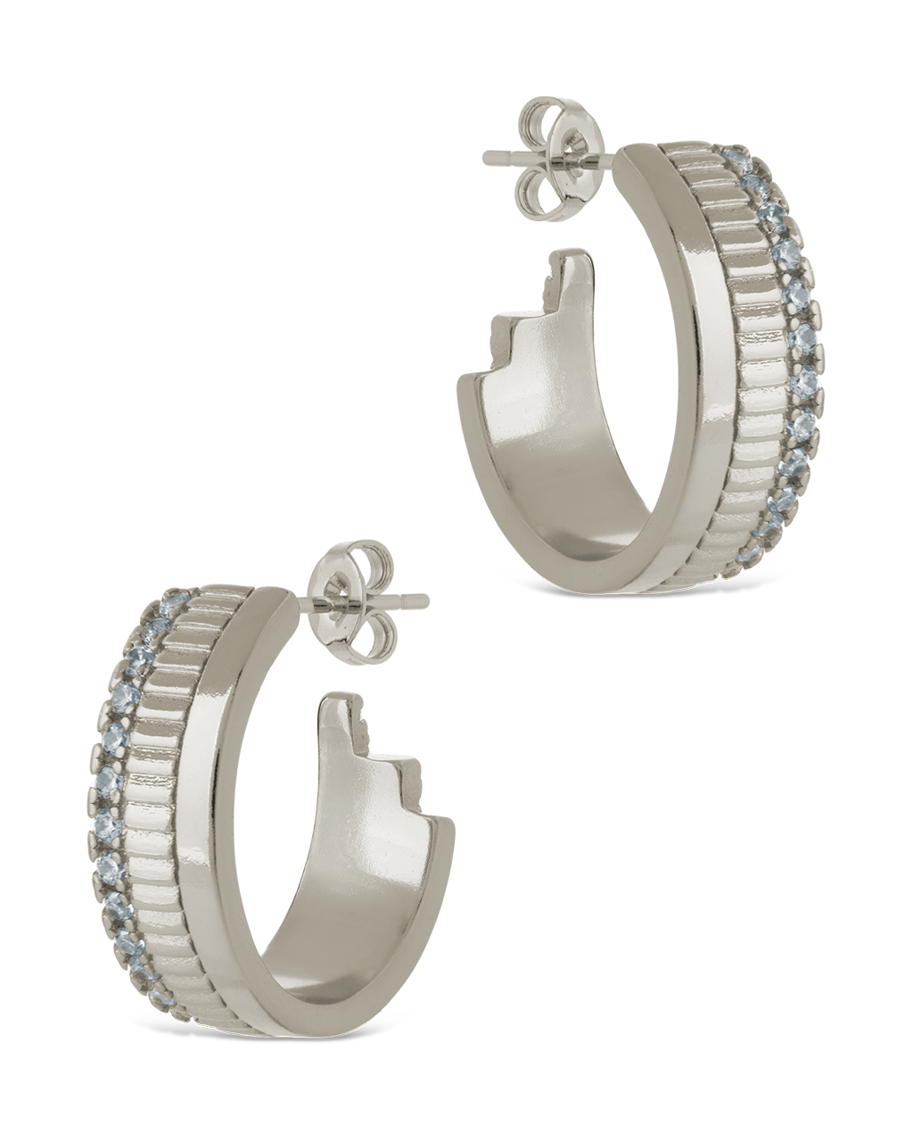 Anika CZ Textured Hoops