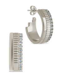 Anika CZ Textured Hoops