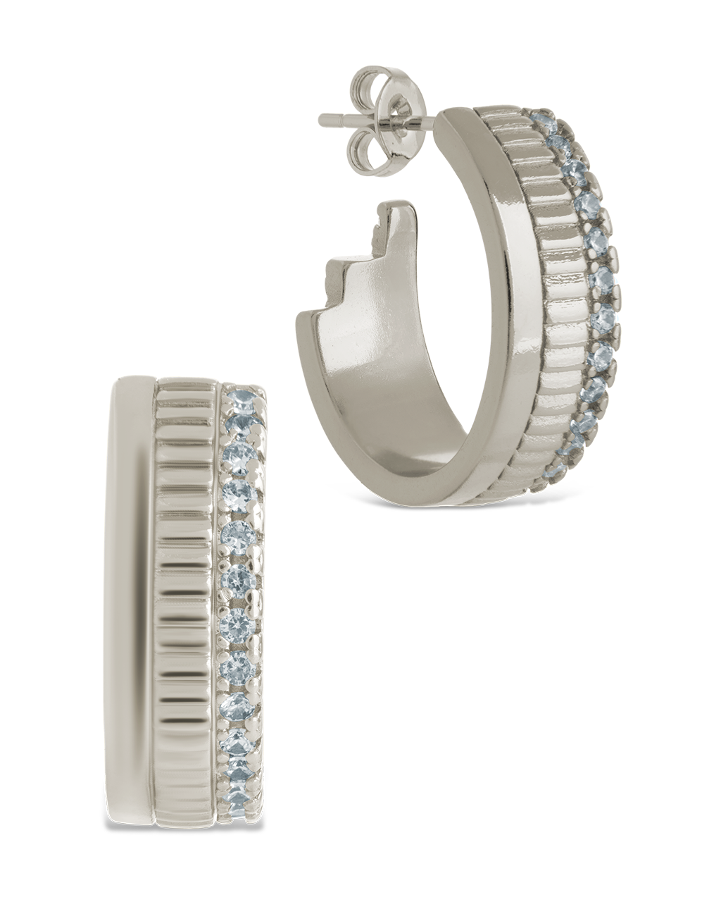 Anika CZ Textured Hoops