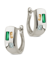 Bristol Art Deco Multi-Stone Huggies