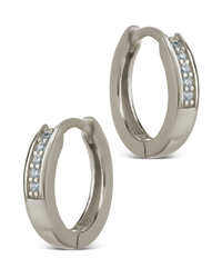 Desiree Pavé Line Mini Hoops