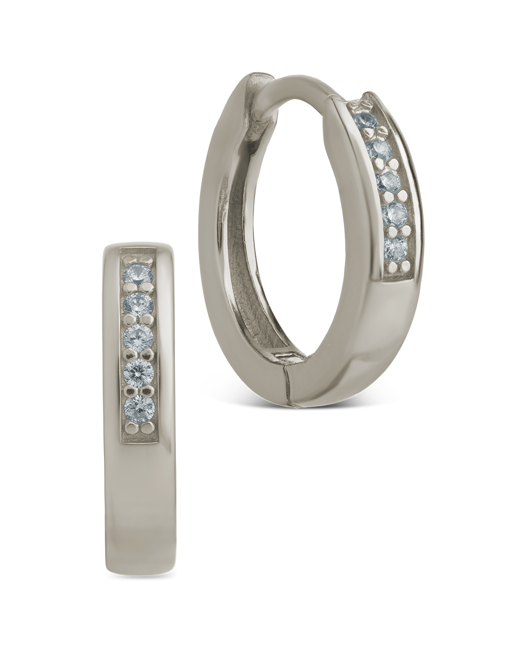 Desiree Pavé Line Mini Hoops