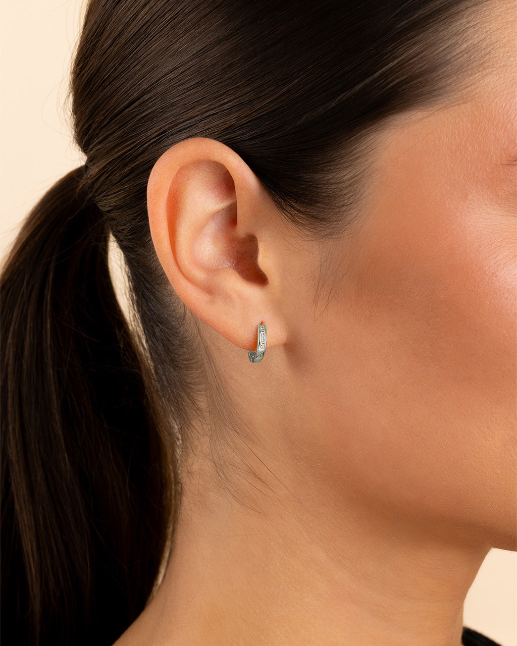 Desiree Pavé Line Mini Hoops