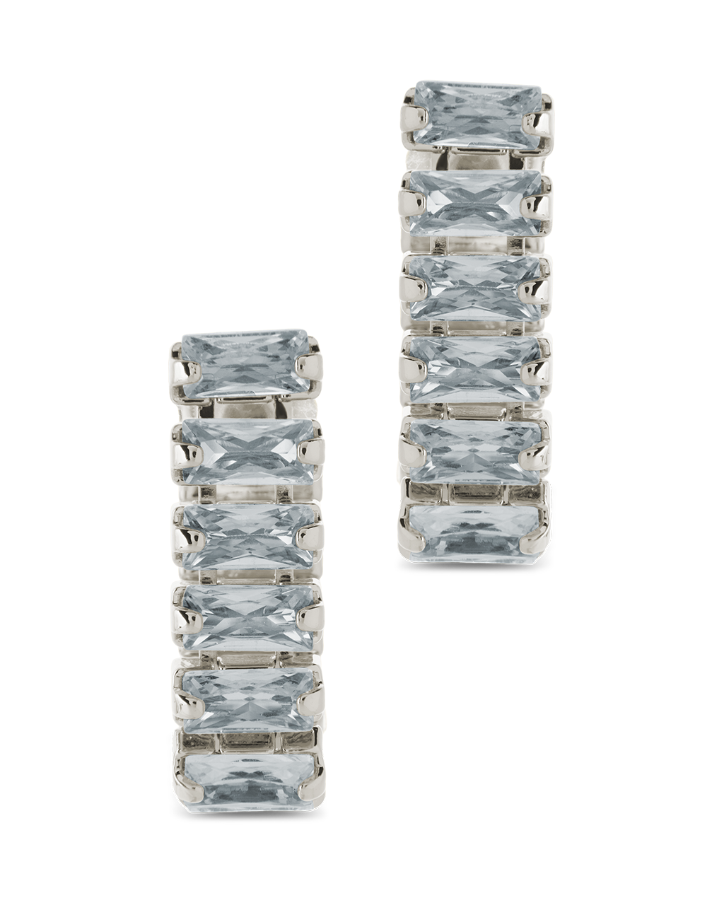 Jayla Baguette Linear Hoop Earrings