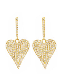 Kairi Pavé Heart Dangle Earrings