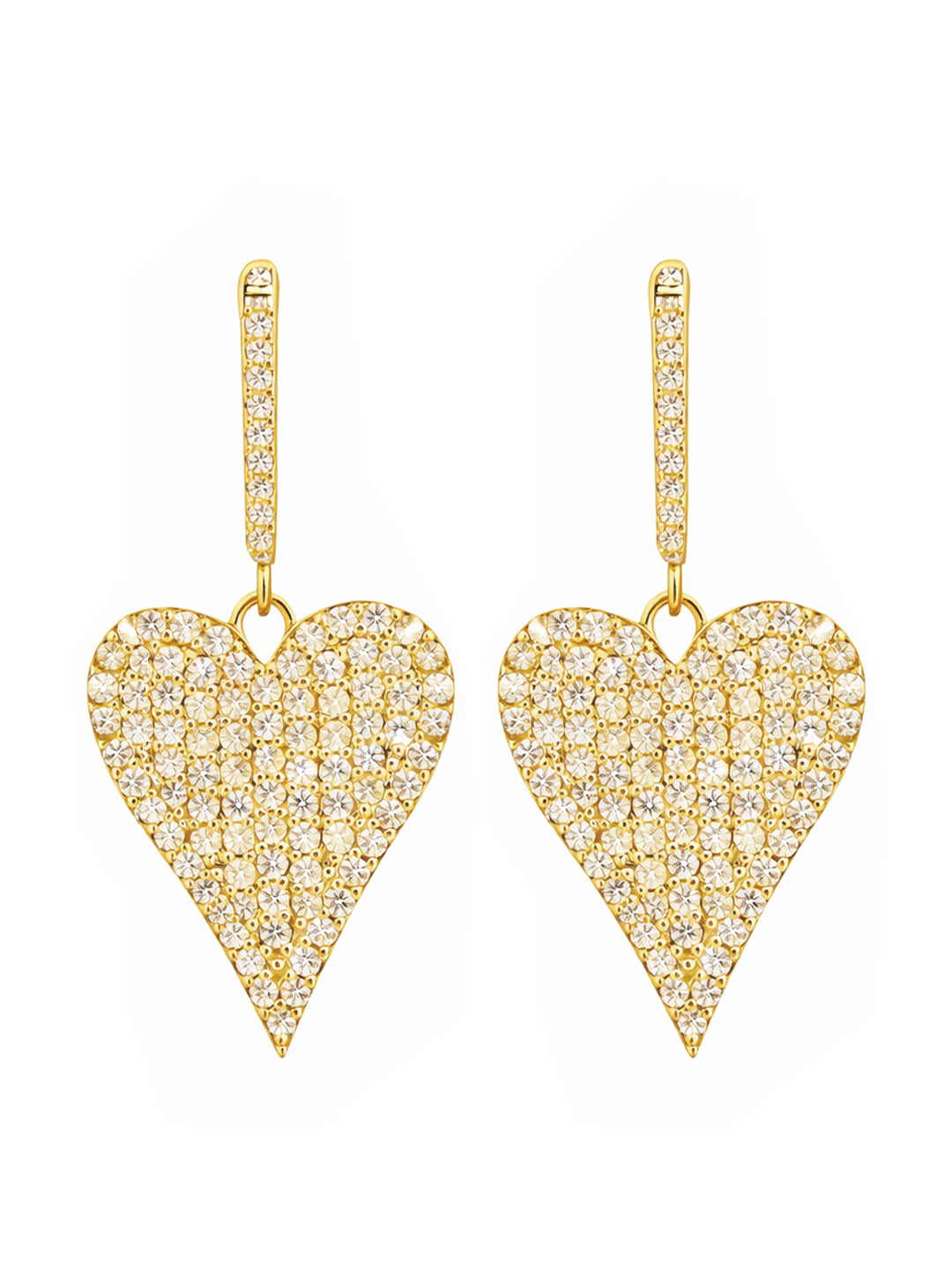 Kairi Pavé Heart Dangle Earrings