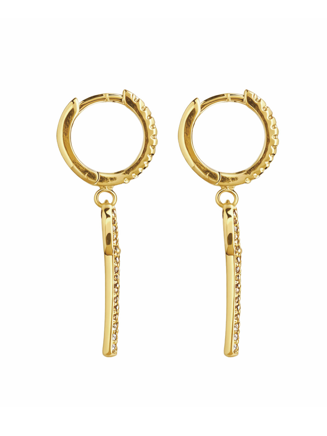 Kairi Pavé Heart Dangle Earrings