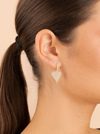 Kairi Pavé Heart Dangle Earrings
