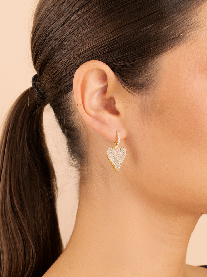 Kairi Pavé Heart Dangle Earrings