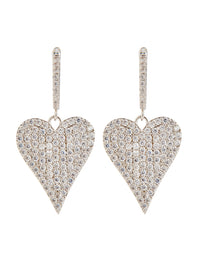 Kairi Pavé Heart Dangle Earrings