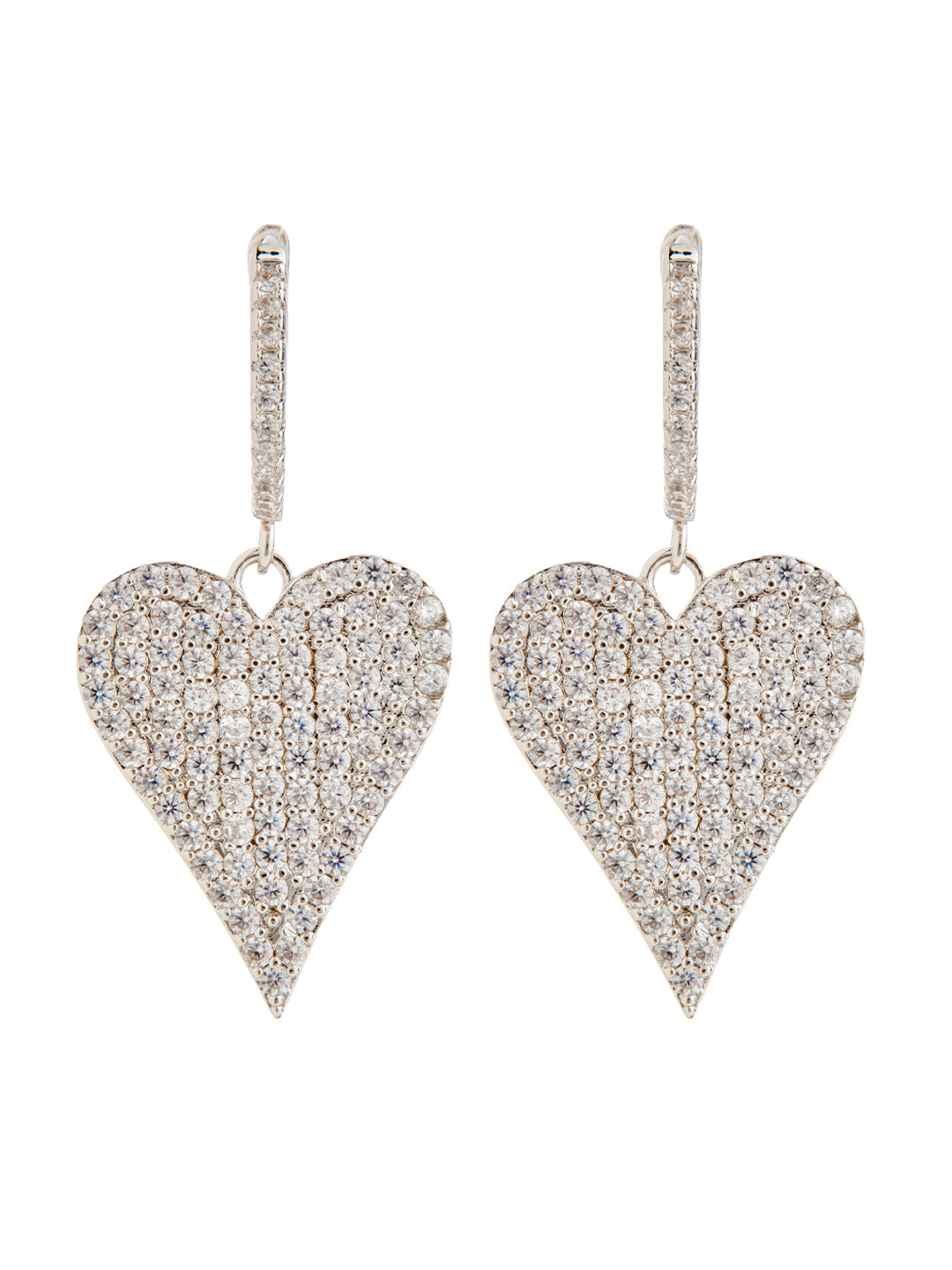 Kairi Pavé Heart Dangle Earrings