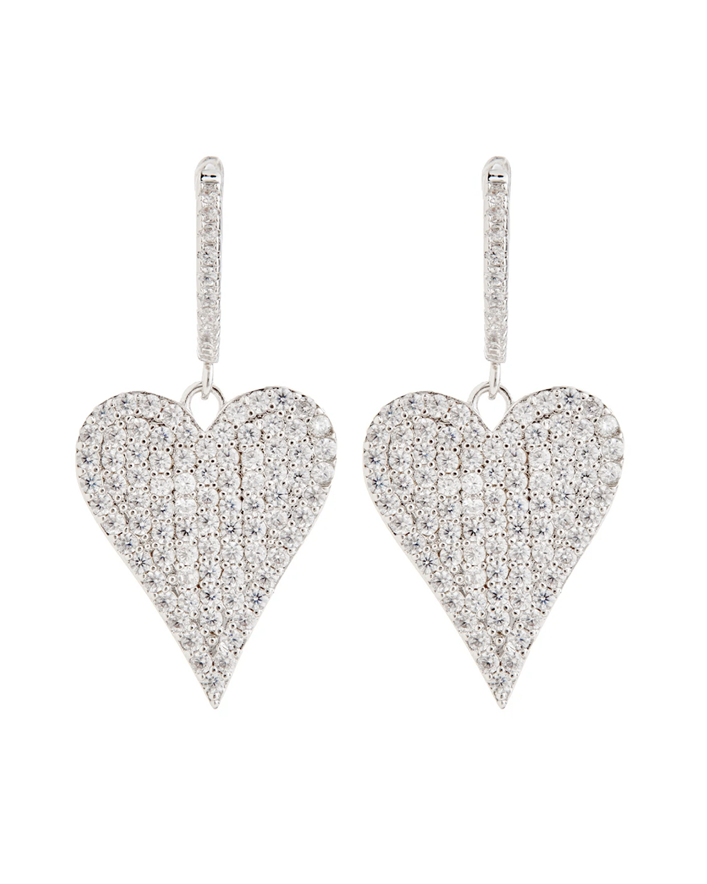 Kairi Pavé Heart Dangle Earrings