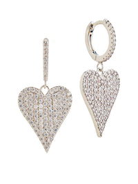 Kairi Pavé Heart Dangle Earrings