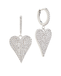 Kairi Pavé Heart Dangle Earrings
