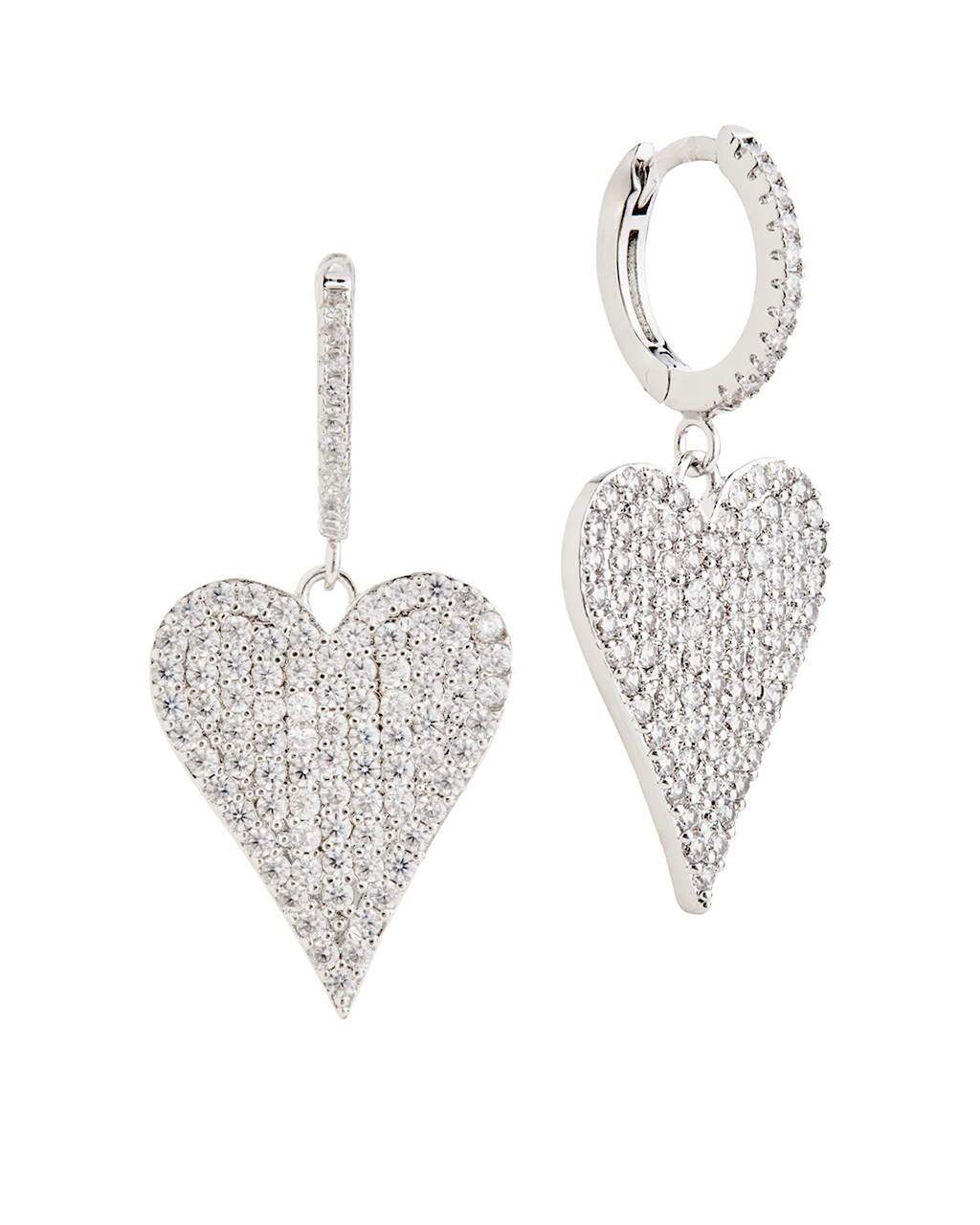 Kairi Pavé Heart Dangle Earrings