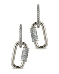 Kaliyah Pavé Carabiner Link Earrings